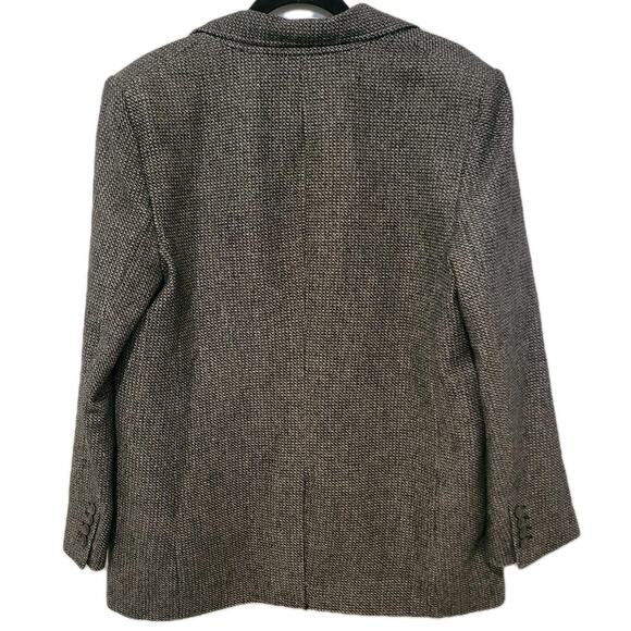 Banana Republic Gray Textured Palmira Tweed Blazer Single Button Sz 14 - Picture 2 of 5